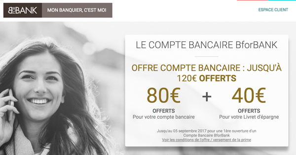 Prime BforBank 120 euros